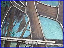 10.5' MONUMENTAL JEWELED ANTIQUE STAINED GLASS WINDOW Circa 1900