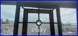 11.5 x 37 Handcrafted Vintage Leaded Stained Glass Window Panel READ 11.5 x 37 Handcrafted Vintage Leaded Stained Glass Window Panel READ