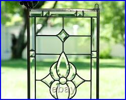 12 x 24 Stunning Handcrafted stained glass Clear Beveled window panel 12 x 24 Stunning Handcrafted stained glass Clear Beveled window panel