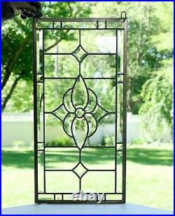 12 x 24 Stunning Handcrafted stained glass Clear Beveled window panel 12 x 24 Stunning Handcrafted stained glass Clear Beveled window panel