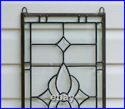 12 x 24 Stunning Handcrafted stained glass Clear Beveled window panel 12 x 24 Stunning Handcrafted stained glass Clear Beveled window panel