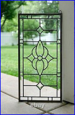 12 x 24 Stunning Handcrafted stained glass Clear Beveled window panel 12 x 24 Stunning Handcrafted stained glass Clear Beveled window panel