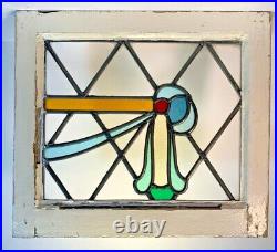 16 X 18 Antique QUEEN ANNE Home SALVAGE Old RIBBON Leaded STAINED GLASS WINDOW