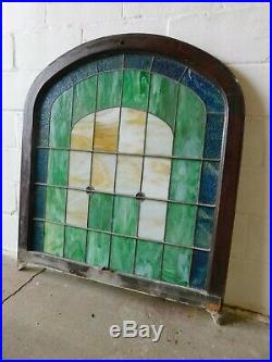 1800's Leaded STAINED GLASS Church Window VICTORIAN Style Arch Top ORNATE