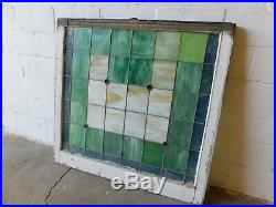 1800's Leaded STAINED GLASS Church Window VICTORIAN Style Wood Frame ORNATE