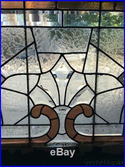 1890's Victorian Stained Leaded Glass Transom Window 44 by 24