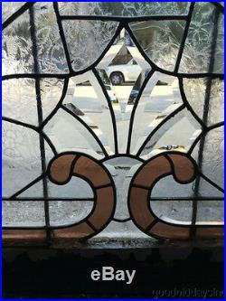 1890's Victorian Stained Leaded Glass Transom Window 44 by 24