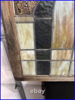 1900S Antique Stained Glass Window 34x 41 has a little damage