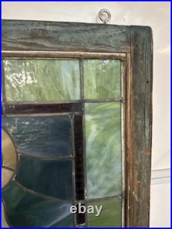 1900S Antique Stained Glass Window 34x 41 has a little damage