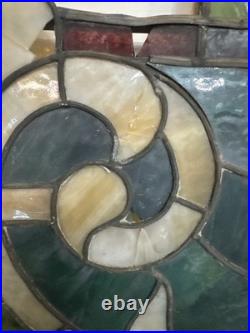 1900S Antique Stained Glass Window 34x 41 has a little damage
