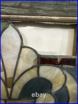1900S Antique Stained Glass Window 34x 41 has a little damage