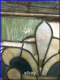 1900S Antique Stained Glass Window 34x 41 has a little damage
