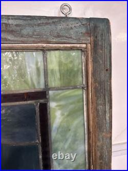 1900S Antique Stained Glass Window 34x 41 has a little damage