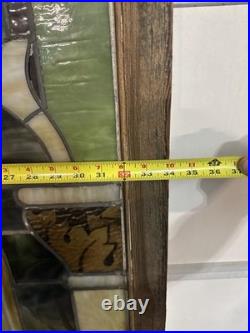 1900S Antique Stained Glass Window 34x 41 has a little damage