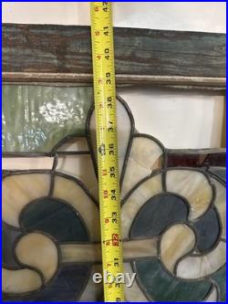 1900S Antique Stained Glass Window 34x 41 has a little damage