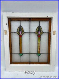1920s Stained Glass Chicago Bungalow Privacy Window 30 x 26