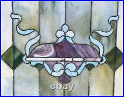 19th C Antique Victorian Architectural Stained Glass Window