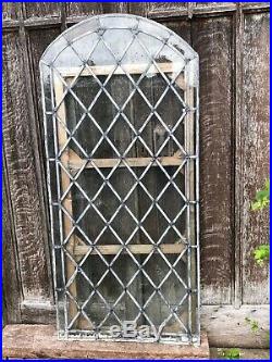 1 Antique Reclaimed Architectural Gothic Style Arched Leaded Glass Shaped Window