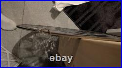 1. Of a kind Handcrafted Clear, Blk, Stain Glass Round Bevel Window Panel 21 Di