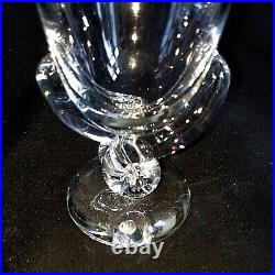 1 (One) STEUBEN SPIRAL 8088 Lead Crystal 8.5 Vase w Etched Pattern Signed
