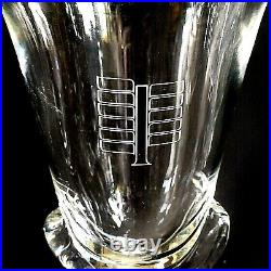 1 (One) STEUBEN SPIRAL 8088 Lead Crystal 8.5 Vase w Etched Pattern Signed