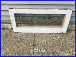1 of 2 Antique Arts & Crafts Leaded Glass Stained Glass Transom Window 27 12