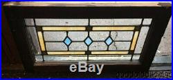 1 of 2 Antique Stained Leaded Glass Transom Window 26 by 14