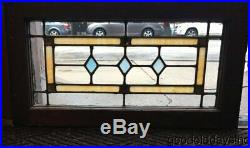 1 of 2 Antique Stained Leaded Glass Transom Window 26 by 14