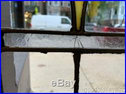 1 of 3 Antique 1920s Chicago Bungalow Stained Leaded Glass Cabinet Door / Window