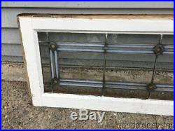 1 of 3 Antique Arts & Crafts Stained Leaded Glass Transom Windows 36 x 14
