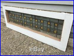 1 of 5 Leaded Glass Gold Mirrored Stained Glass Transom Window 33 x 12