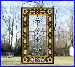 20W x 34H Handcrafted Jeweled stained glass window panel 20W x 34H Handcrafted Jeweled stained glass window panel