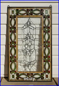 20W x 34H Handcrafted Jeweled stained glass window panel 20W x 34H Handcrafted Jeweled stained glass window panel