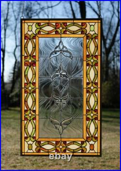 20W x 34H Handcrafted Jeweled stained glass window panel 20W x 34H Handcrafted Jeweled stained glass window panel