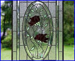 20 x 34 Stained Glass Window Panel rose blooming