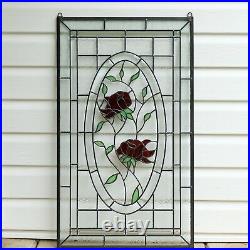 20 x 34 Stained Glass Window Panel rose blooming