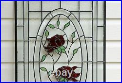 20 x 34 Stained Glass Window Panel rose blooming