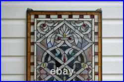 20 x 34 Stunning Handcrafted Jeweled stained glass panel