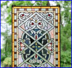 20 x 34 Stunning Handcrafted Jeweled stained glass panel