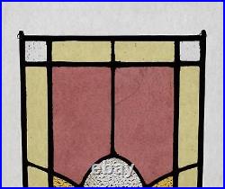 23 Tall Antique French Stained Glass Panel with Leaded Glass Window Hanging