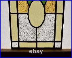 23 Tall Antique French Stained Glass Panel with Leaded Glass Window Hanging