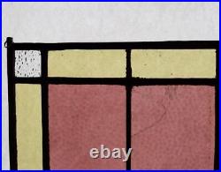 23 Tall Antique French Stained Glass Panel with Leaded Glass Window Hanging