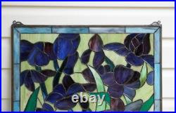 24 x 24 Tiffany Style stained glass Iris window panel 24 x 24 Tiffany Style stained glass Iris window panel