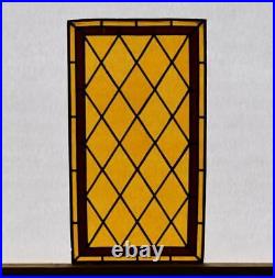 28 Tall Antique French Stained Glass Panel with Leaded Glass