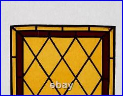 28 Tall Antique French Stained Glass Panel with Leaded Glass