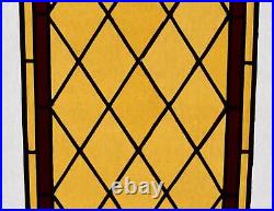 28 Tall Antique French Stained Glass Panel with Leaded Glass