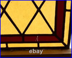 28 Tall Antique French Stained Glass Panel with Leaded Glass