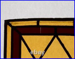 28 Tall Antique French Stained Glass Panel with Leaded Glass