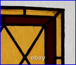 28 Tall Antique French Stained Glass Panel with Leaded Glass