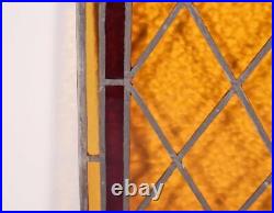 28 Tall Antique French Stained Glass Panel with Leaded Glass